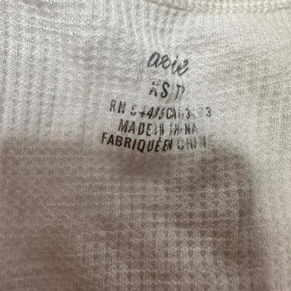 Aerie Size XS White Essentials Baisc Layering Henley Tank Top Fitted & True - Picture 4 of 4